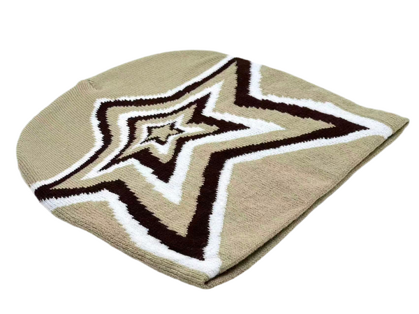 Knit Beanie with Star Pattern – Streetwear Hat